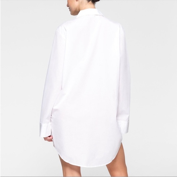 🤍SKIMS COTTON POPLIN SLEEP BUTTON UP DRESS - Picture 2 of 4